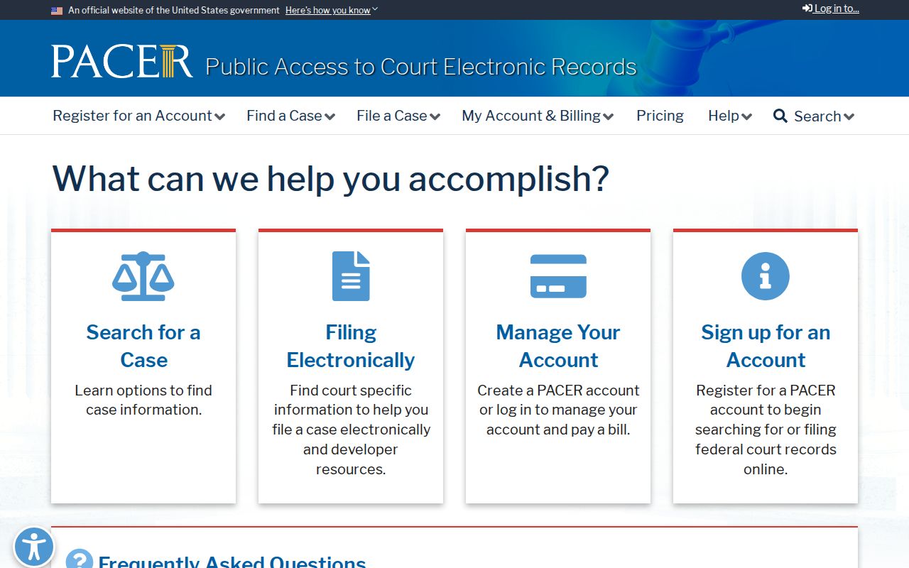 Hay Springs criminal record source showing federal PACER access