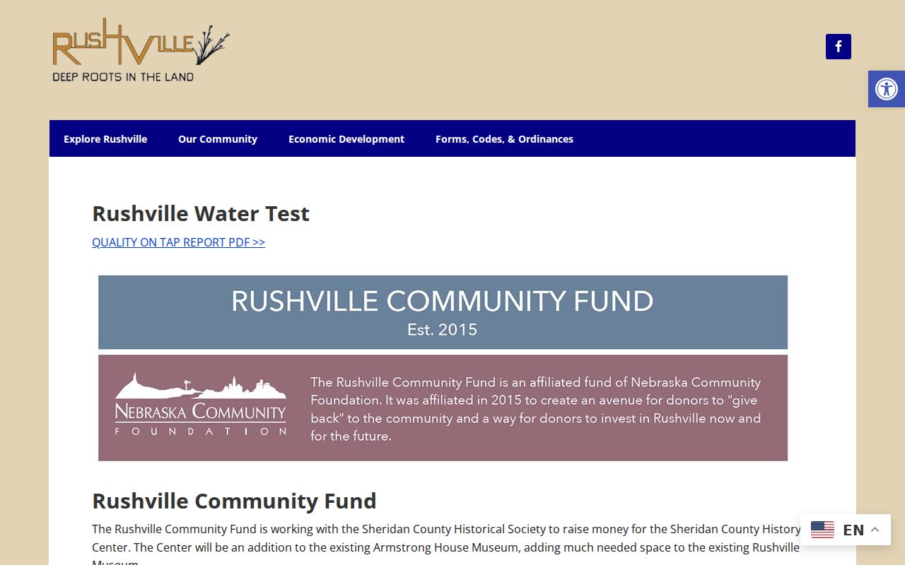 Rushville criminal records source showing the official city website