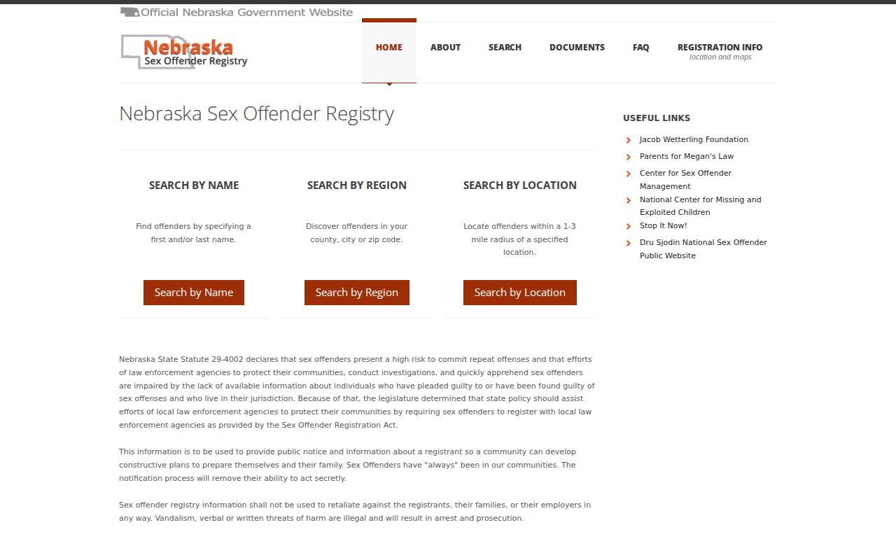 Sheridan County sex offender lookup routes on the Nebraska registry
