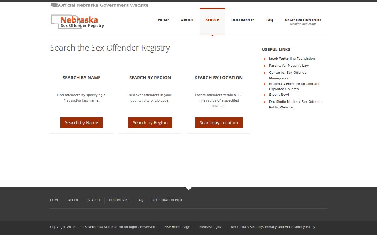 Sheridan County sex offender registry search form